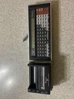 Vintage Quasar HM2600TE Handheld Computer & Quasar PC913VEPrinter/Cass Adapter